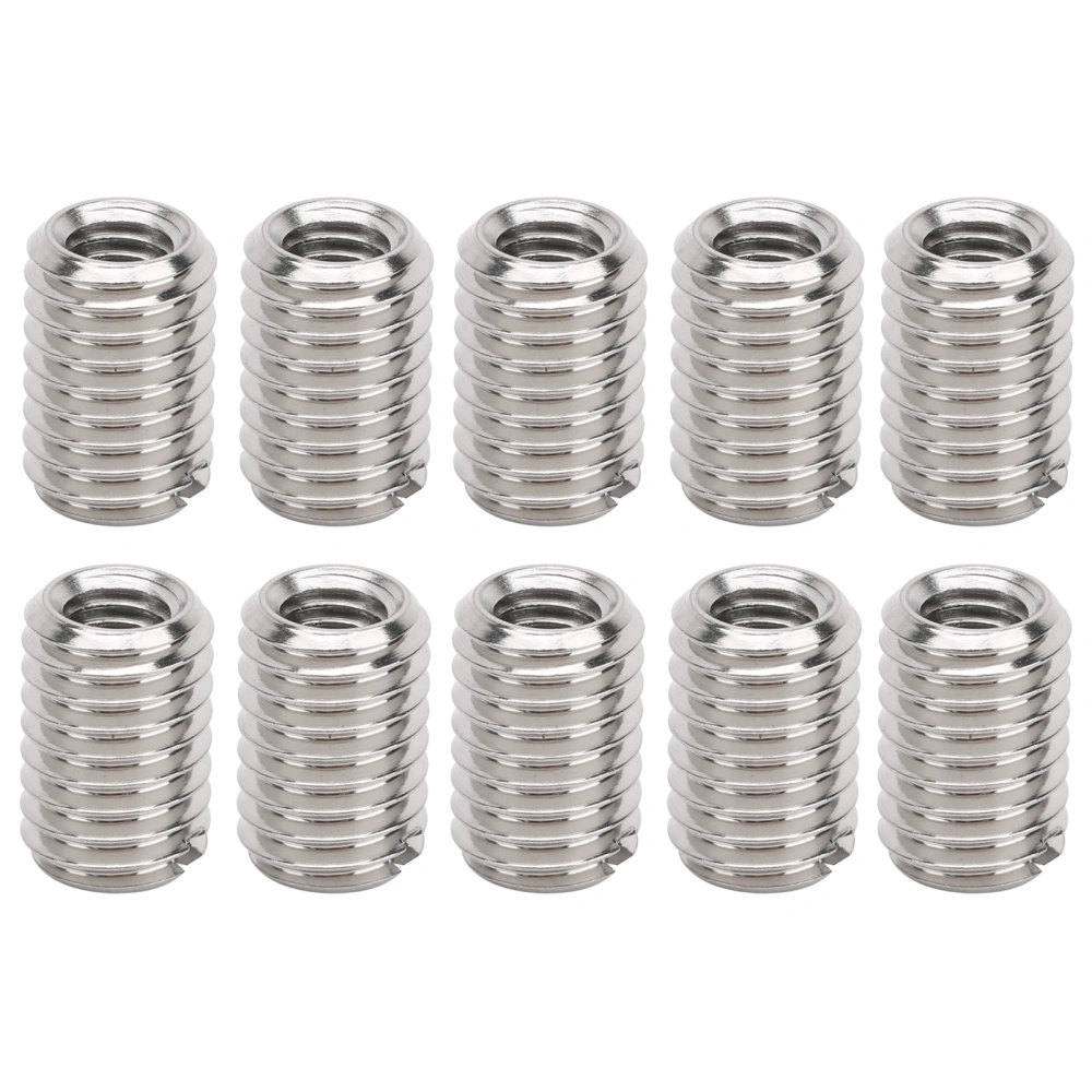 10Pcs Thread Repairing Nut Stainless Steel Fastener Accessory M5 x 0.8mm M8 x 1.25mm 12MM