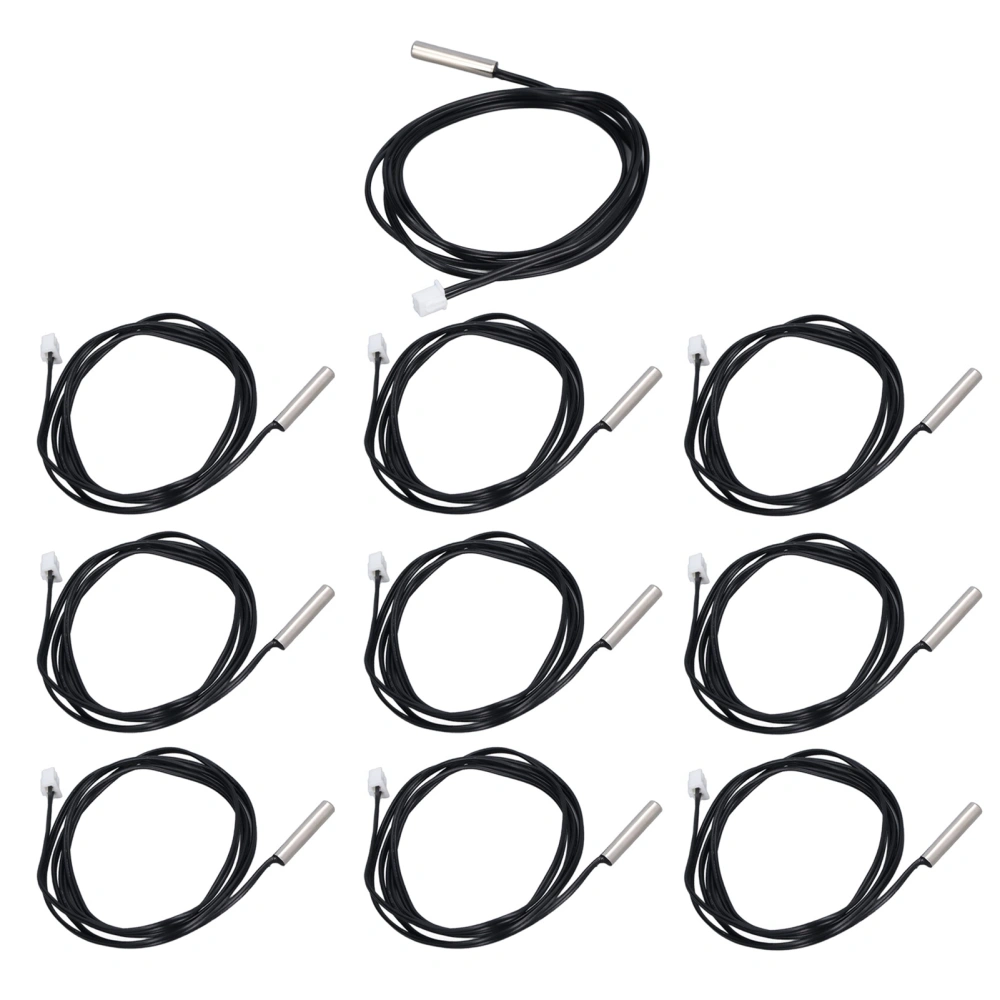 10Pcs Thermistor Sensor NTC Temp Temperature Probe 5x25mm Cylindrical Head for Measuring10K B3435