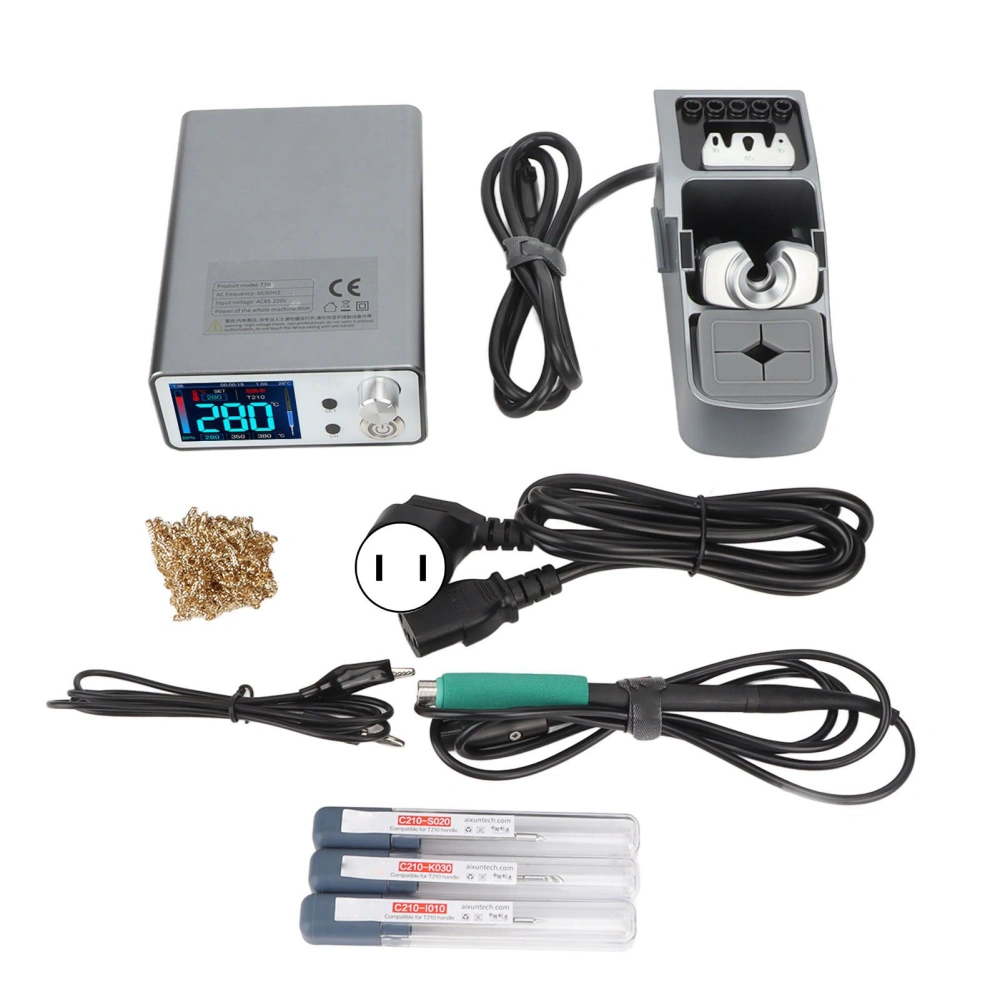 Smart Soldering Station T210 Handle Digital Display PID Control Repair Solder Tool Set 100‑240V US Plug