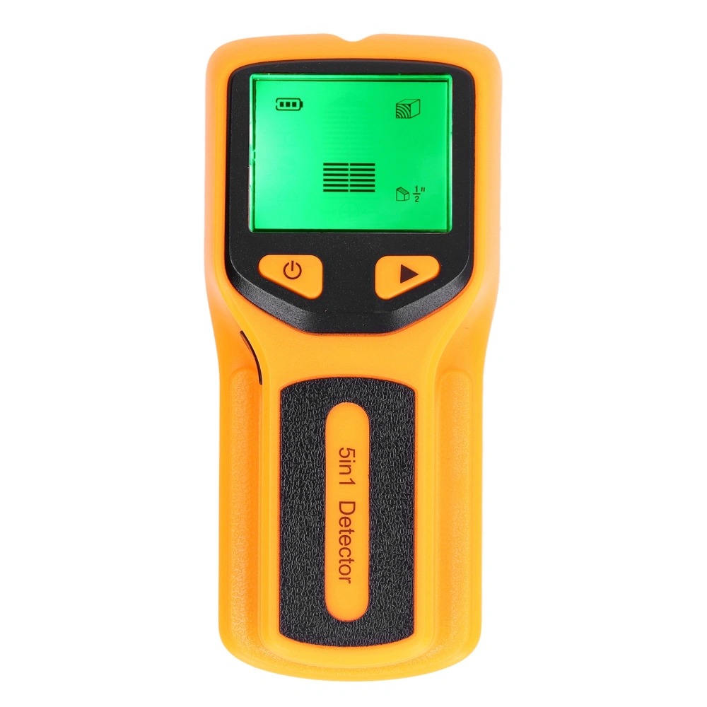 Stud Finder Wall Scanner Sensor 5 in 1 Detector HD LCD Display for Wood AC Wire Center Edge Yellow