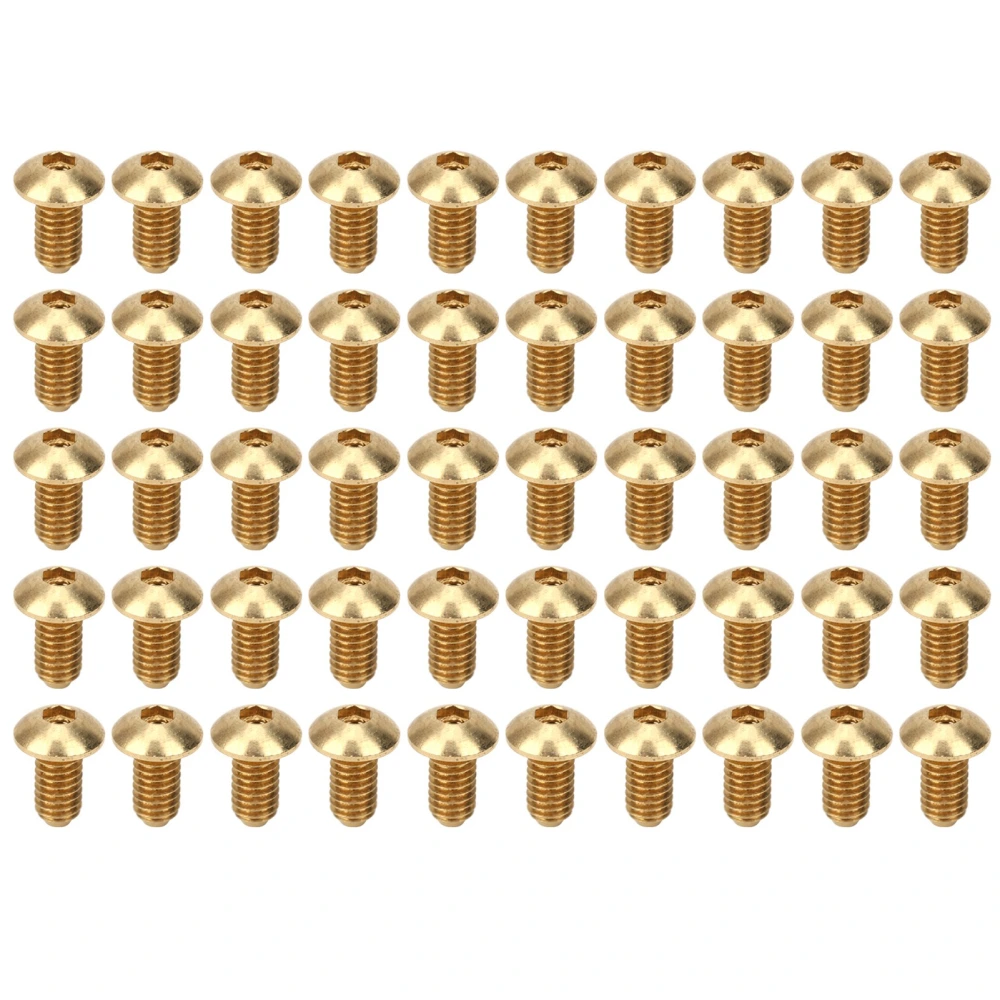 50Pcs Hex Socket Screws Half Round Head Pure Copper Hardware Accessories FastenersM4 x 8 mm