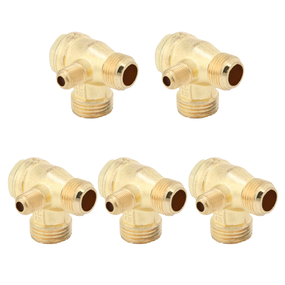 5Pcs Air Compressor Check Valve 1‑Way 1/2x3/8x10 Chamfer Zinc Alloy Small Air Pump Accessories