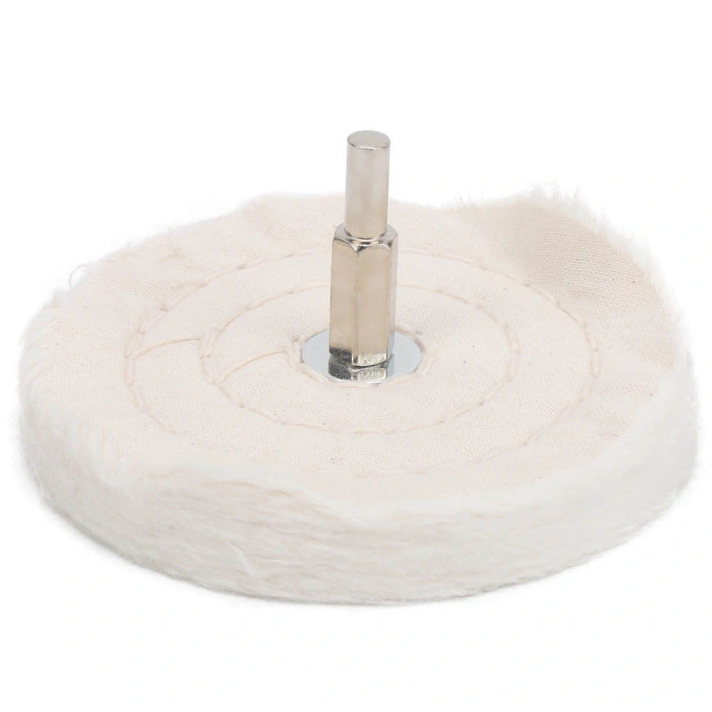 White Cloth Polishing Wheel Flat Type Cotton Mirror Surface Grinding Tools with Handle100mm