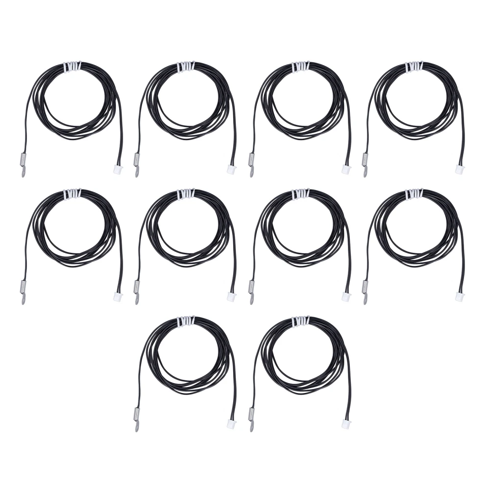 10Pcs Temperature Sensor Probe NTC Thermistor Temp Transducer Cold Pressed Terminal 2 Meters10K B3435