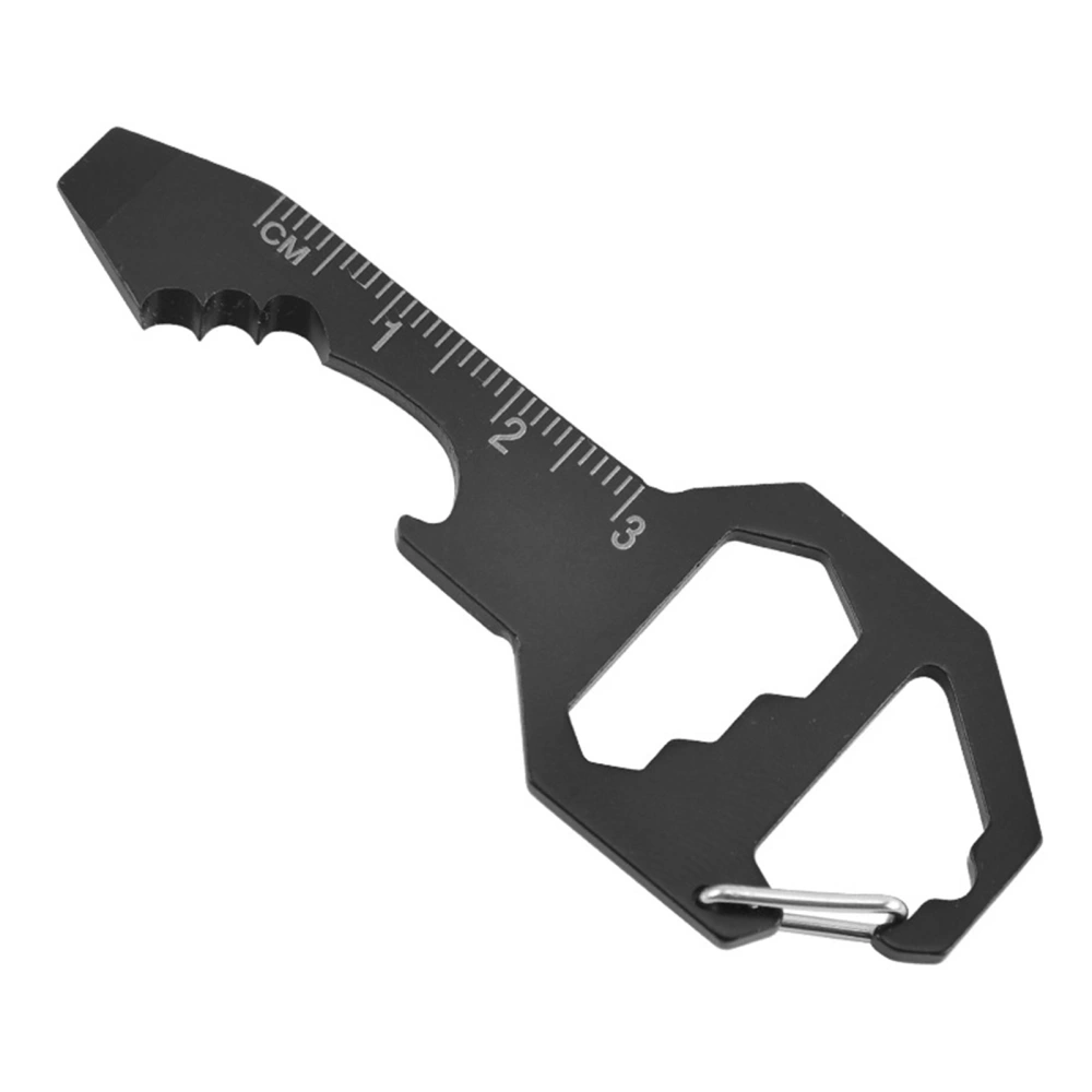 Multifunctional Stainless Steel Keychain Tool Including Bottle Opener Hex Wrench ScrewdriverBlack