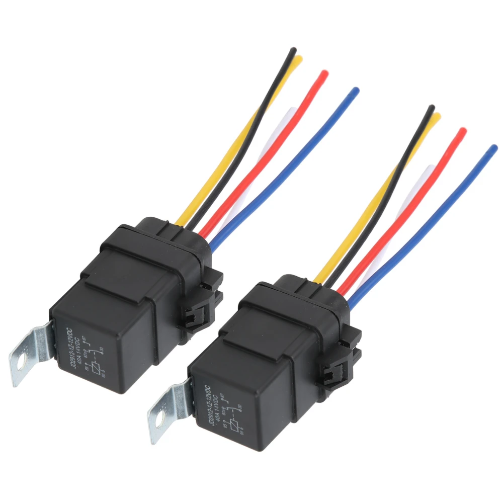 2pcs Car Flasher Relay with Socket Vehicle Refitting Waterproof DC 12V 40A JD2912‑1Z