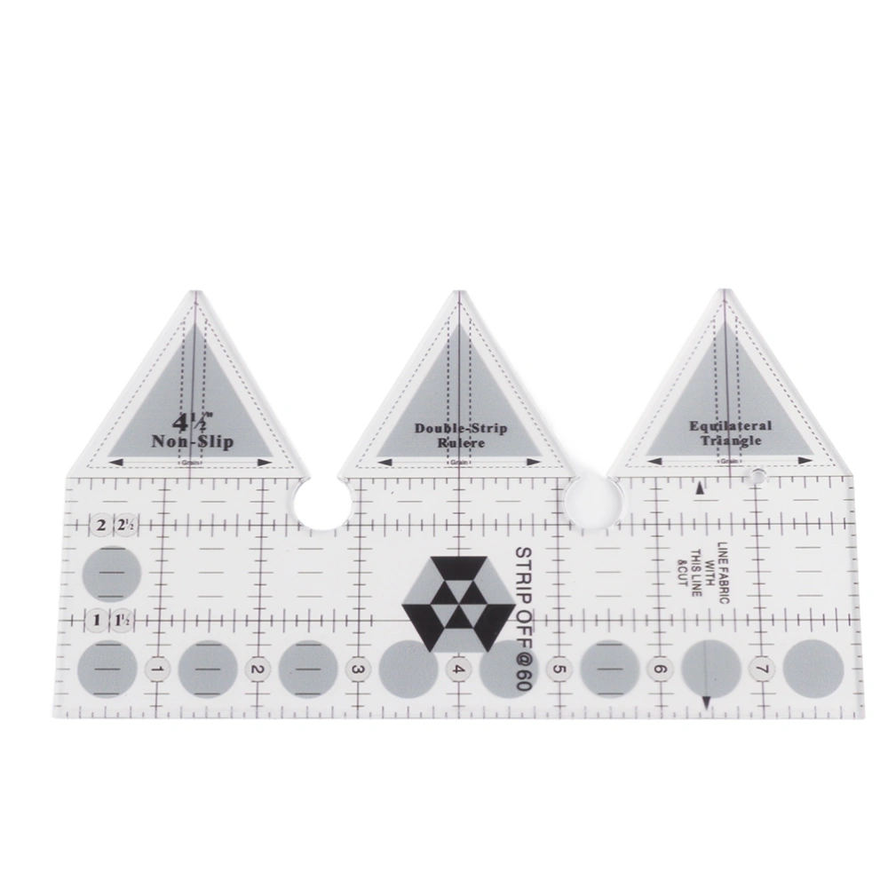 Ruler Grids 45/60/90 Degree Double Strip Ruler Transparent Acrylic Non Slip Quarter Triangle Cutting Guide for Sewing