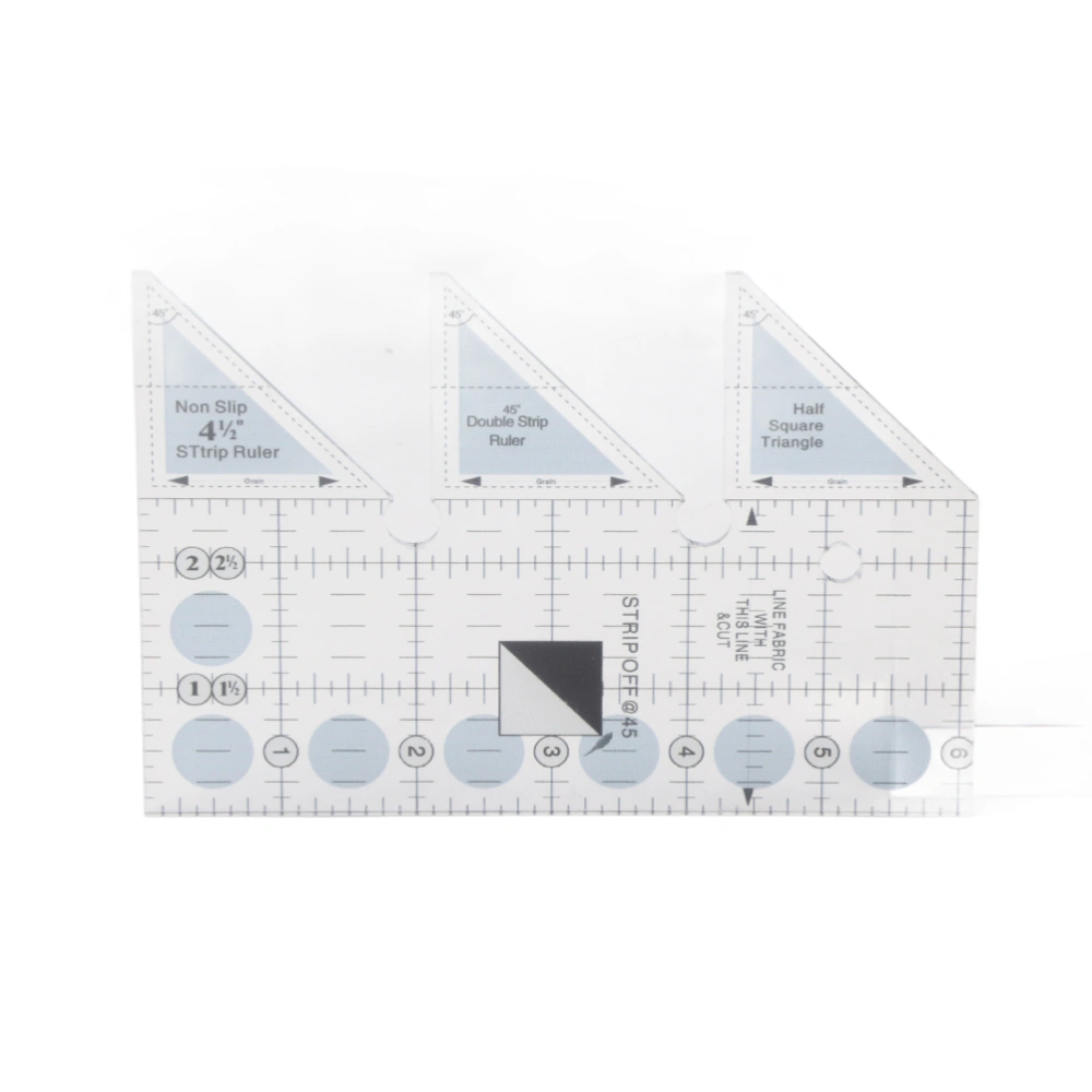 Ruler Grids 45/60/90 Degree Double Strip Ruler Transparent Acrylic Non Slip Quarter Triangle Cutting Guide for Sewing