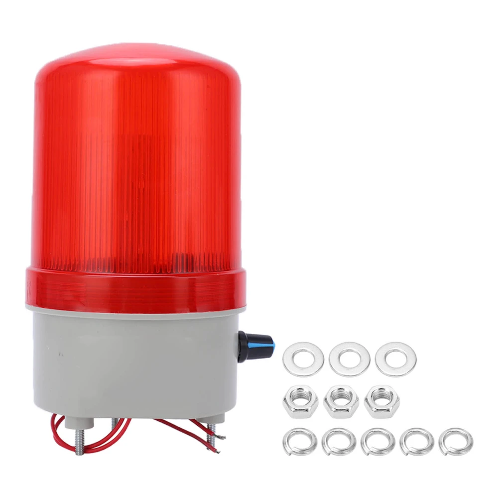 Red Rotary Warning Lamp High Brightness Adjustable Sound Light Alarm Flashing Light 2W