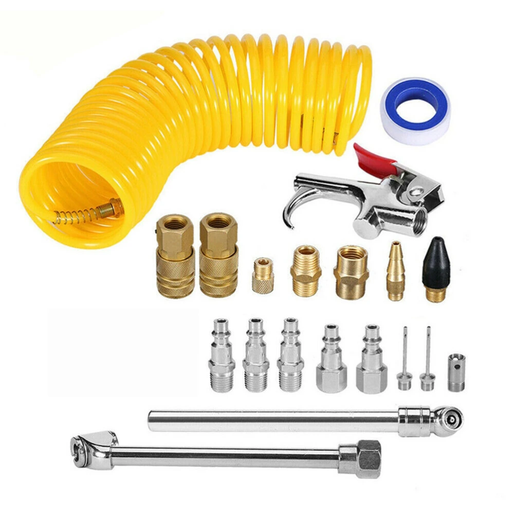 20 PCS Air Compressor Accessory Kit with 1/4in 295Inch Air Hose Blow Gun