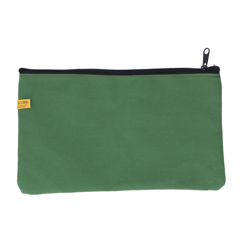 Tool Bag Army Green Canvas Portable Multifuntional Heavy Duty Handbag for Wrench Screwdriver Nail 13x7.5in