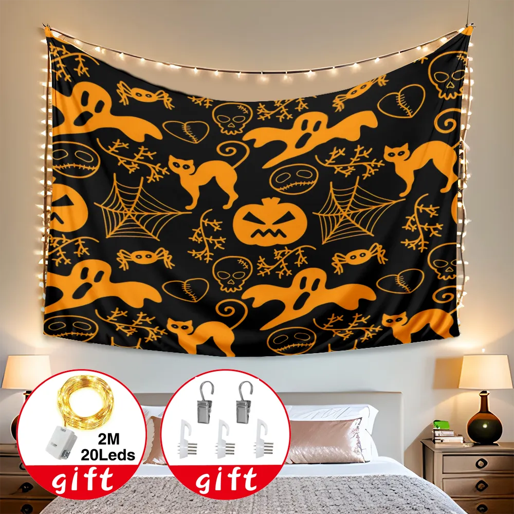 Halloween Decorative Tapestry, Happy Halloween Tapestry, for Bedroom Hippie Room Decor,#155