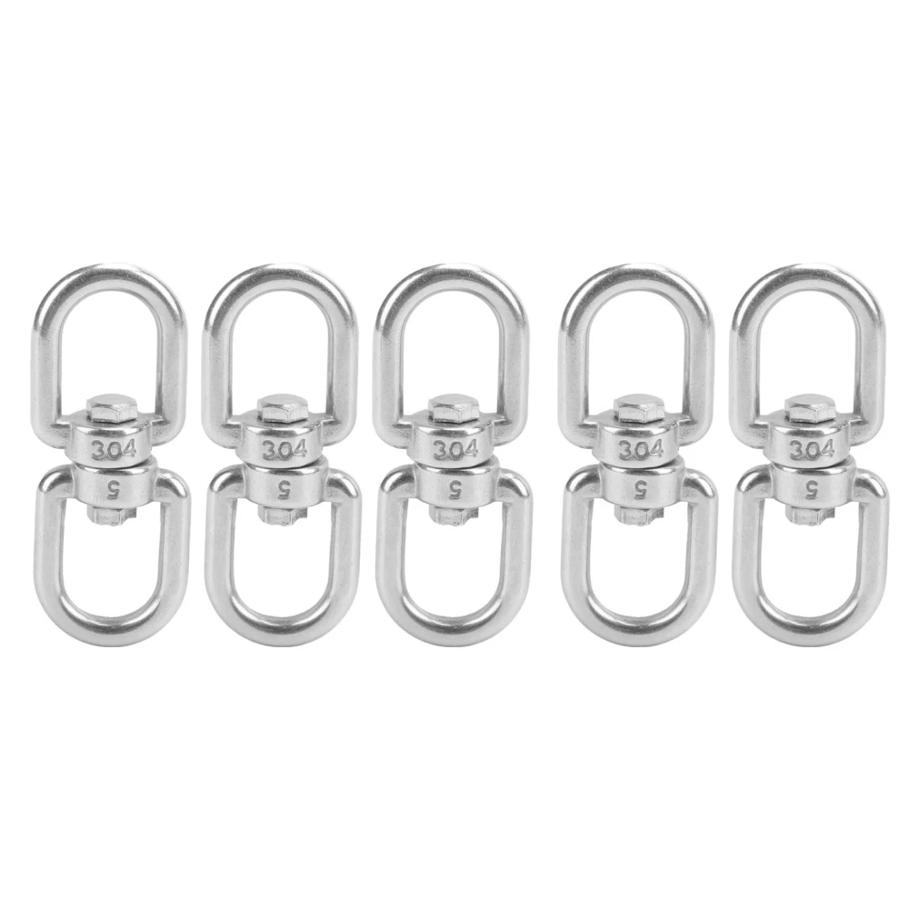 5Pcs Swivel Hooks M5 Double Ended 304 Stainless Steel Eye to Eye Shackle Ring Connector