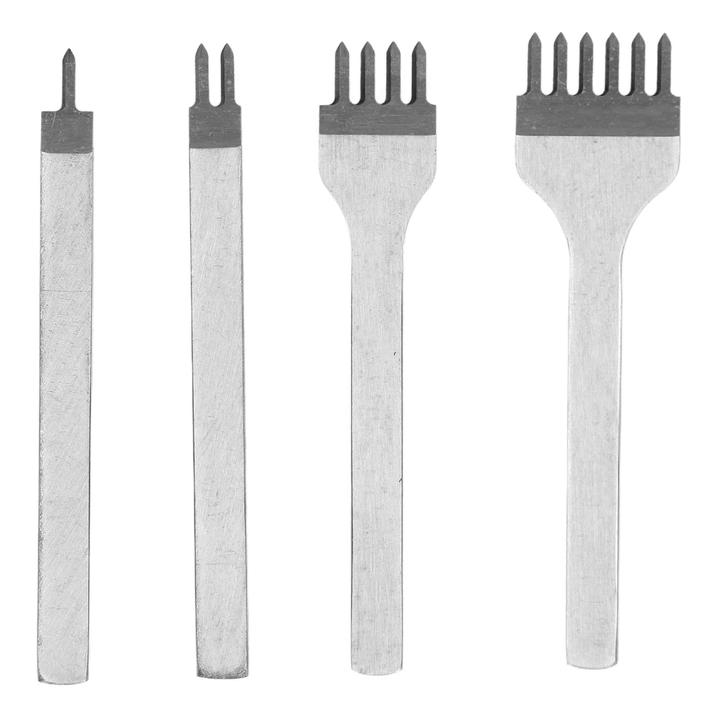 Diamond Lacing Stitching Chisel Set DIY Leather Craft Kits HSS Punching Stamping Prong Chisel4mm Spacing