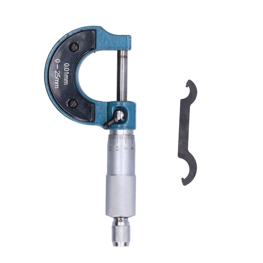 Outside Micrometer Stainless Steel High Accuracy Thickness Measuring Tool with Wrench 0.01mm0-25mm