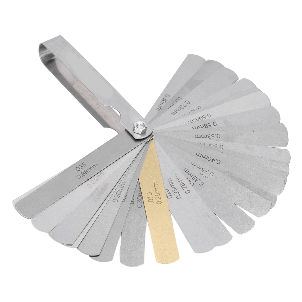 Feeler Gauge 0.04‑0.88mm 32 Blades Stainless Steel Metric Imperial Dual Marked Measuring Tool