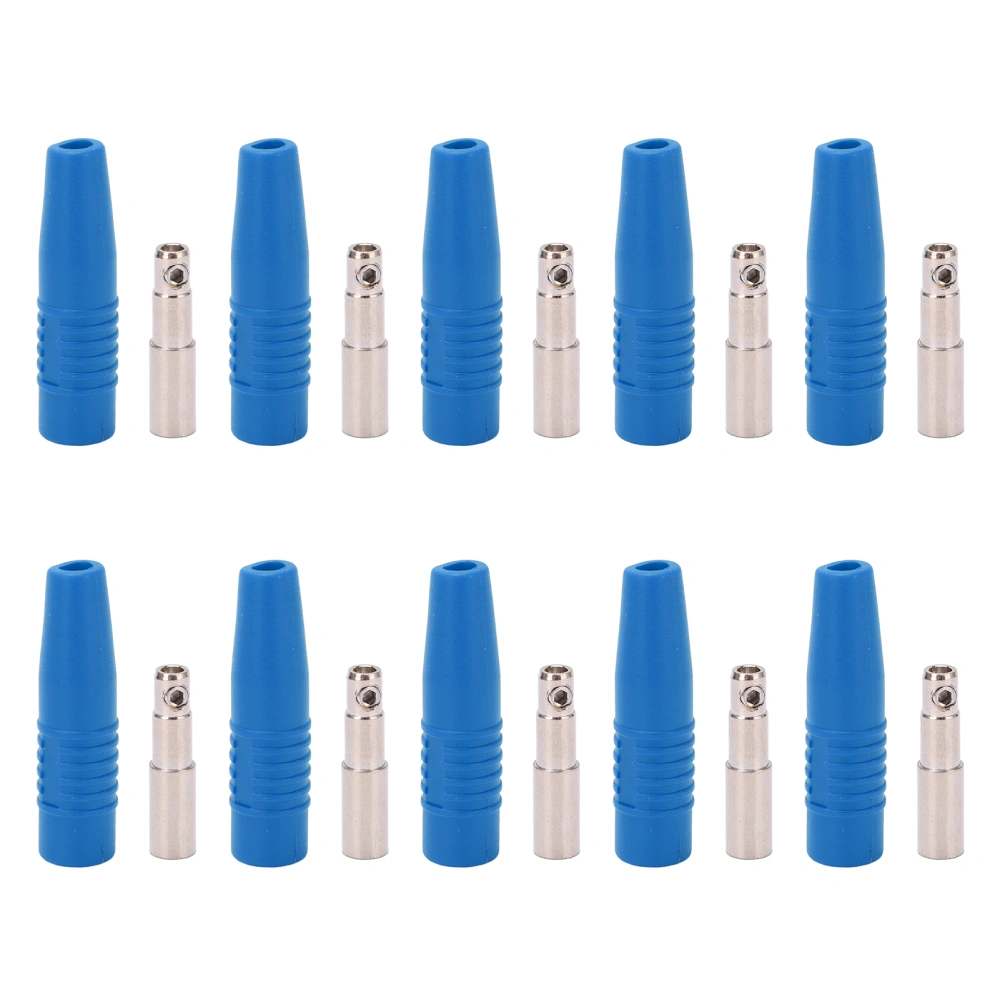 4mm Female Banana Plug Pure Copper Nickel Plated Bullet Banana Connectors for Electronic Test AccessoriesBlue