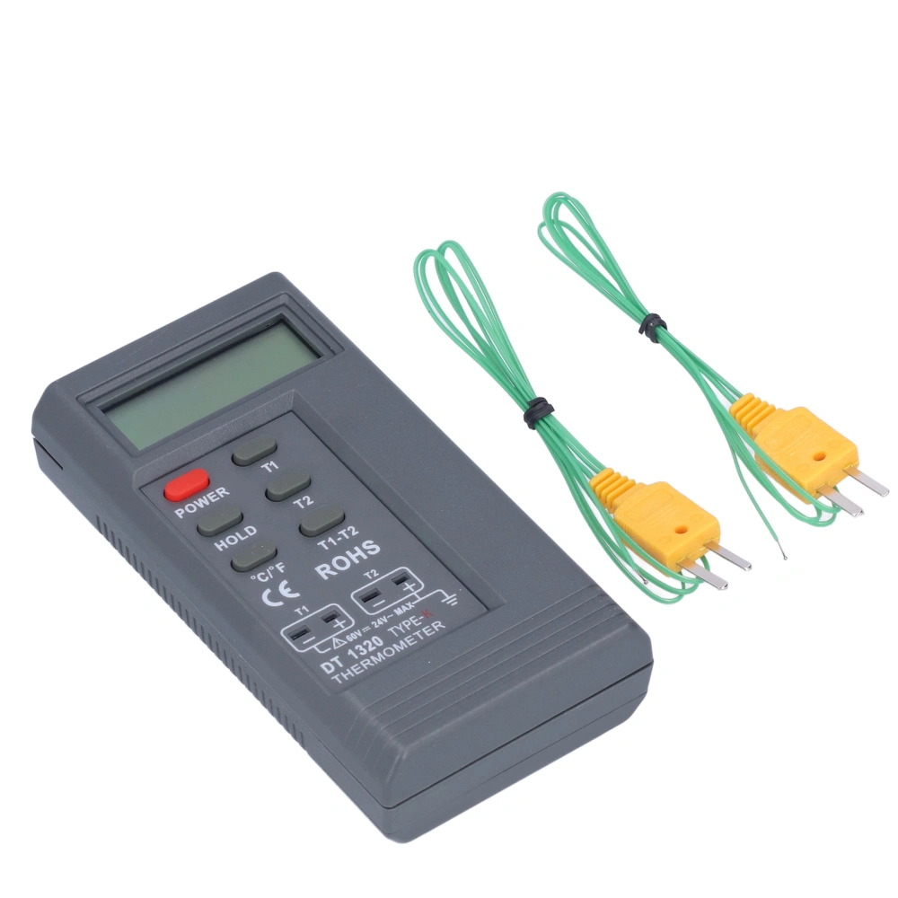 DT‑1320 Digital Thermometer ‑200℃~1370℃ Measuring Range LCD Display Temperature Meter with K Type Temperature Probe