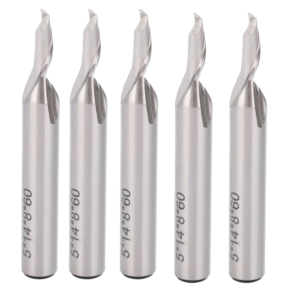 5pcs 8mm Shank Diameter Engraving Bit Tungsten Steel Endmill Milling Cutter Spiral End Mill