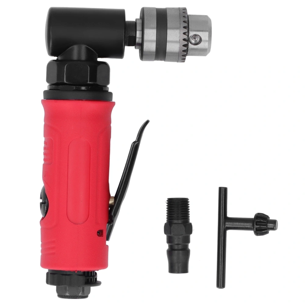 Industrial Air Drill Mini 1/4in Zinc Alloy 90° Elbow Pneumatic Drill for Tight Area