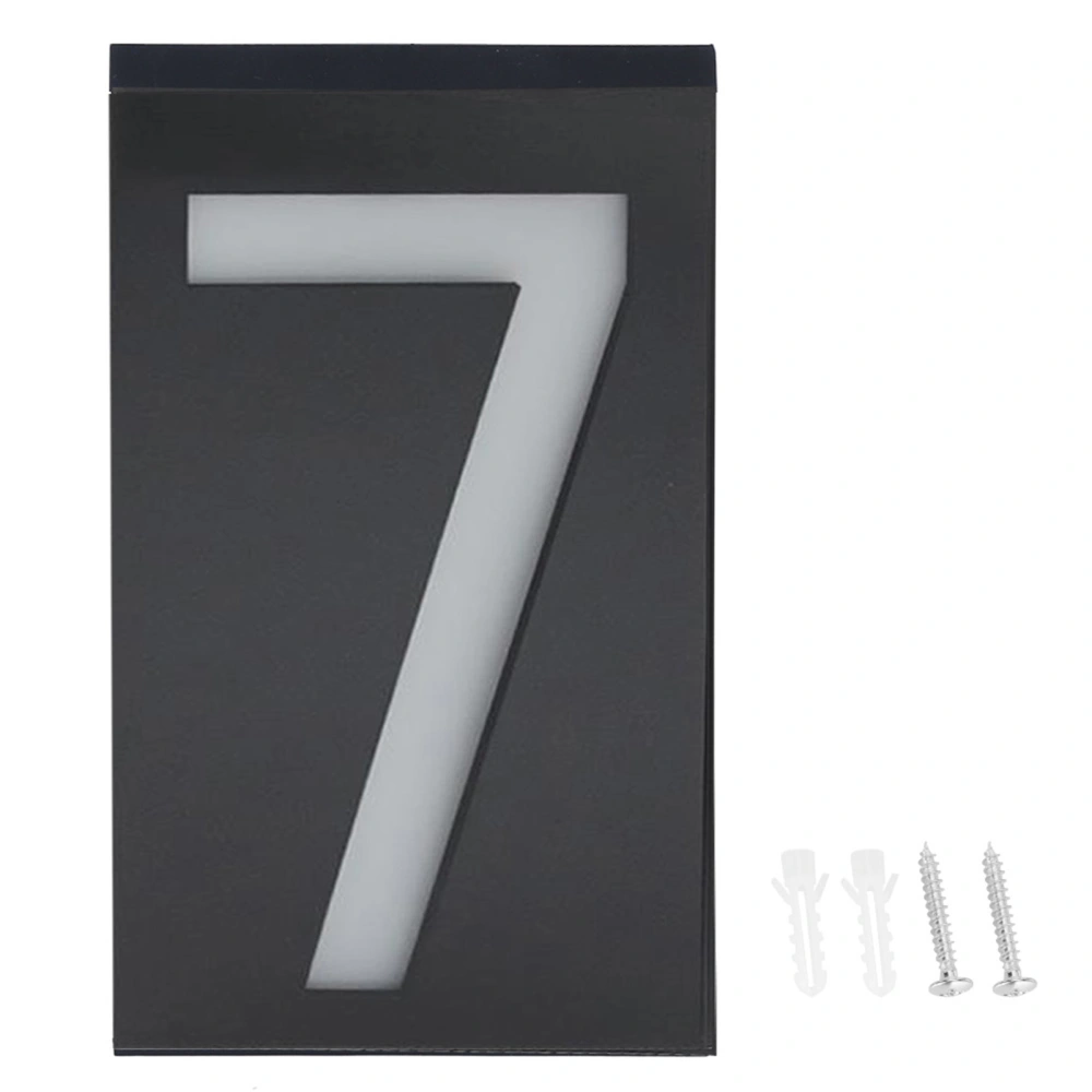 Outdoor Solar Power LED Number Sign Light House Hotel Store Door Address Lights Plate(Numéro 7 )