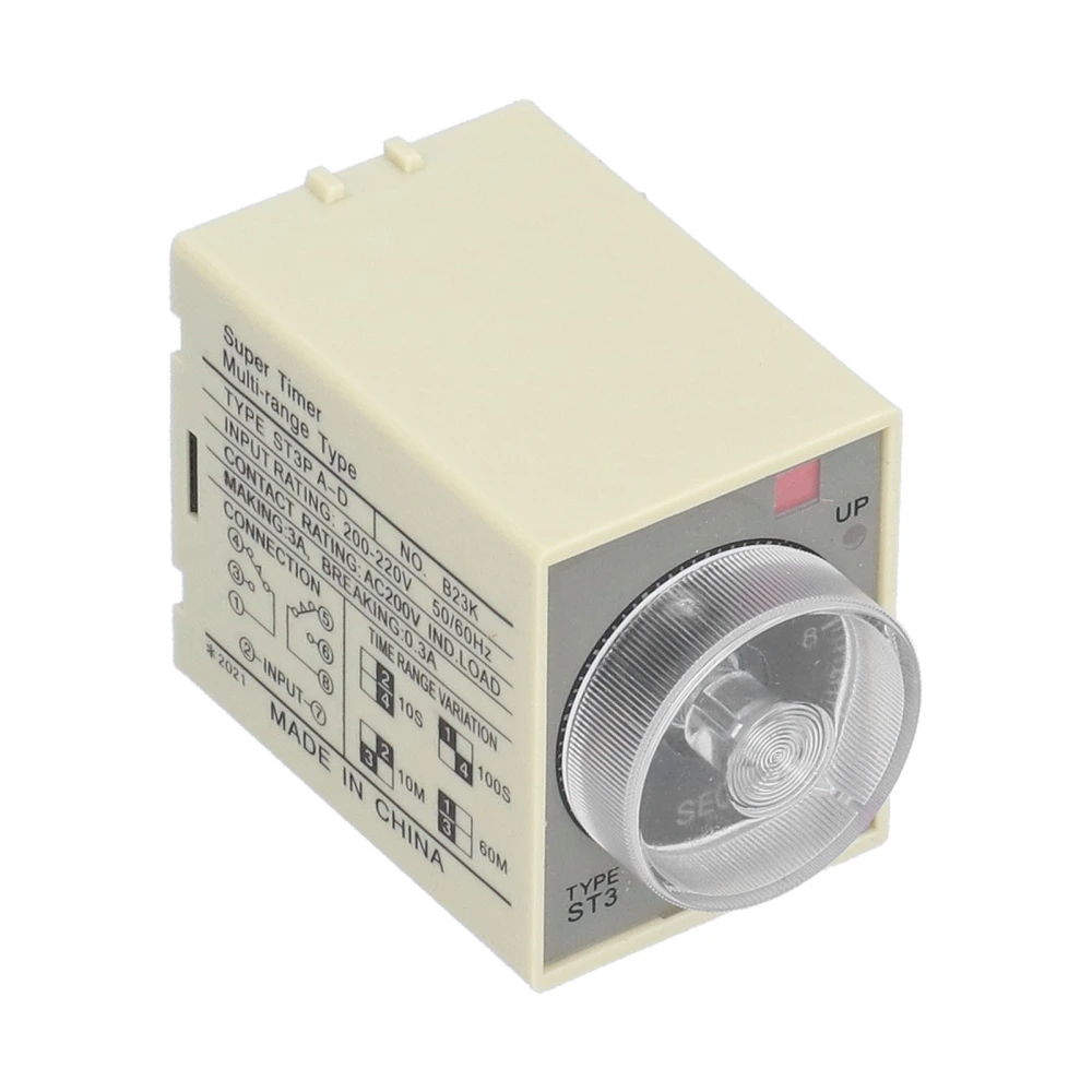 BERM Time Relay Adjustable Power On Timer Delay Accessory Replacement Part ST3PAD(AC220V )