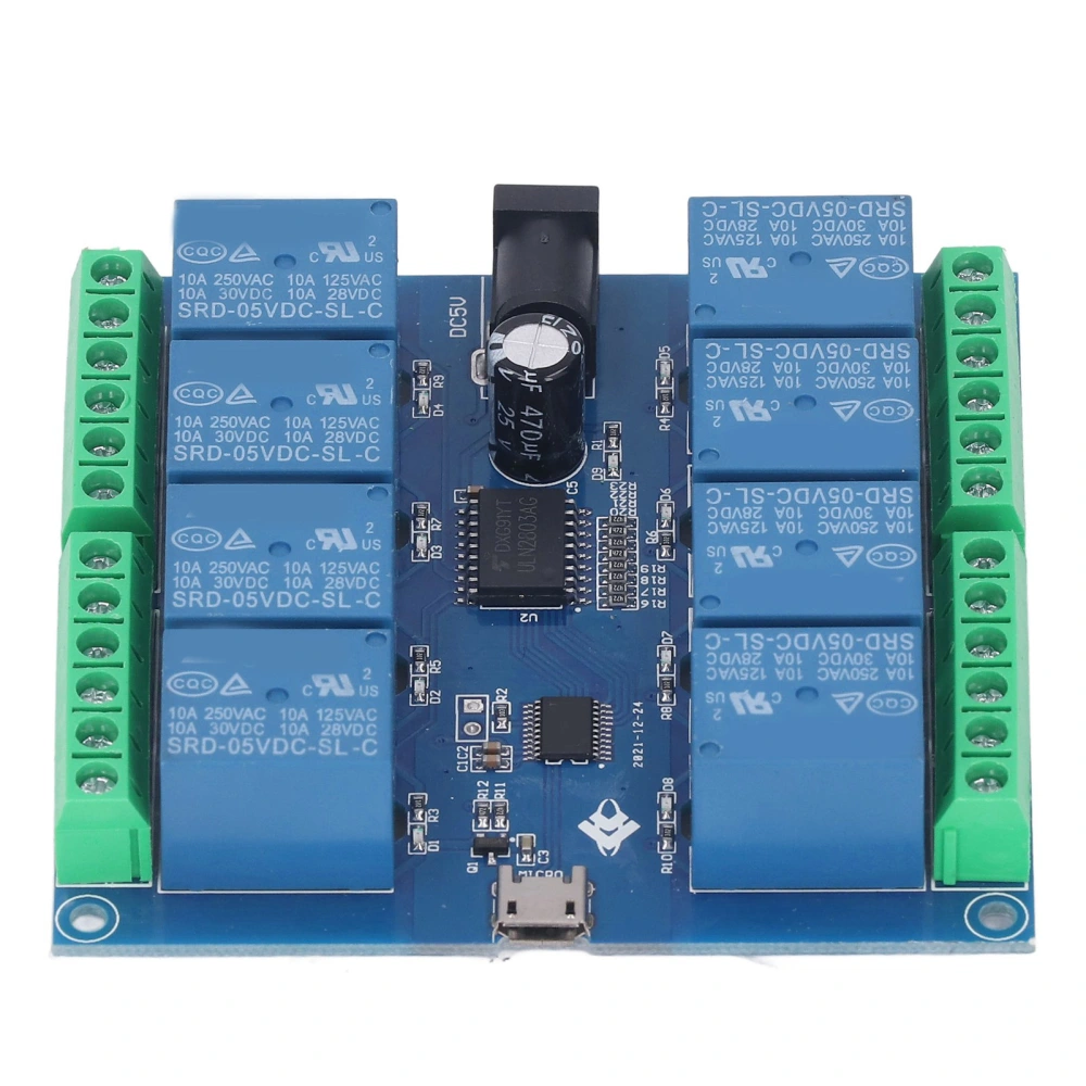 USB Drive Free Relay Module 8 Channel 5V Stable Intelligent Control Relay Board for Mechatronics