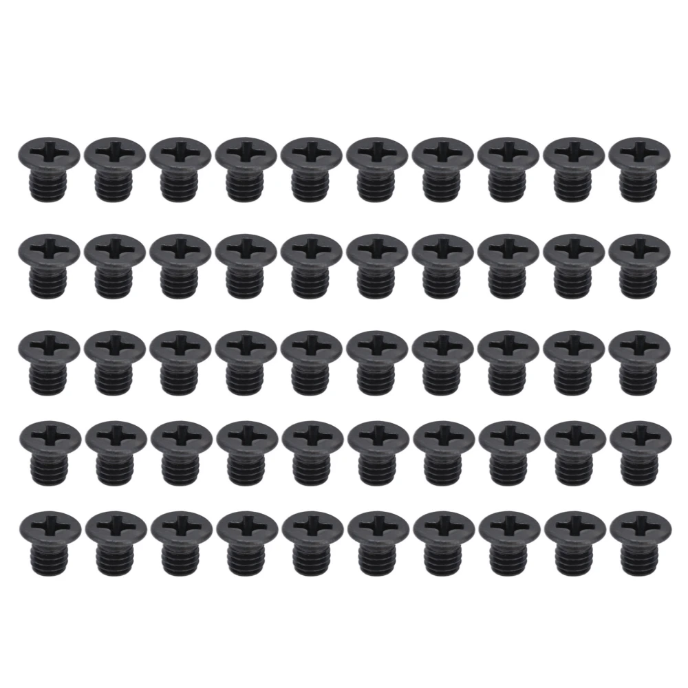 50Pcs Countersunk Cross Screws DIN 965 Black Galvanized Machine Screw Assortment KitM3x4