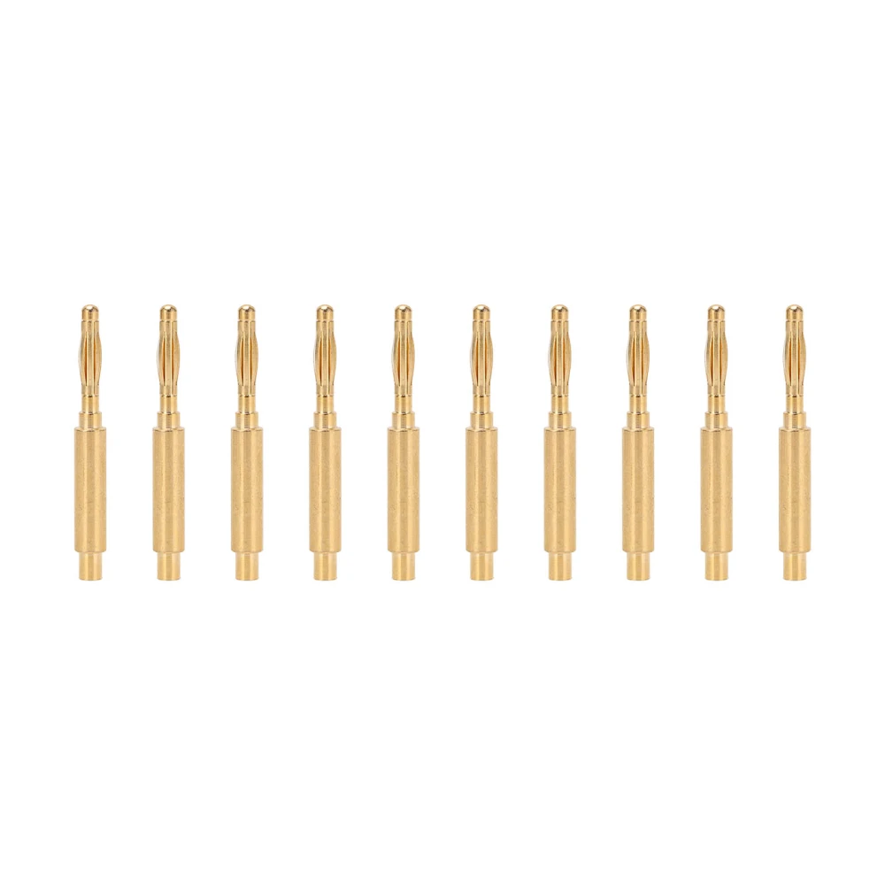 10PCS 2mm Banana Plug Gold Plated Banana Plug Connector Good Transmission Performance Copper Instrument Test Plug