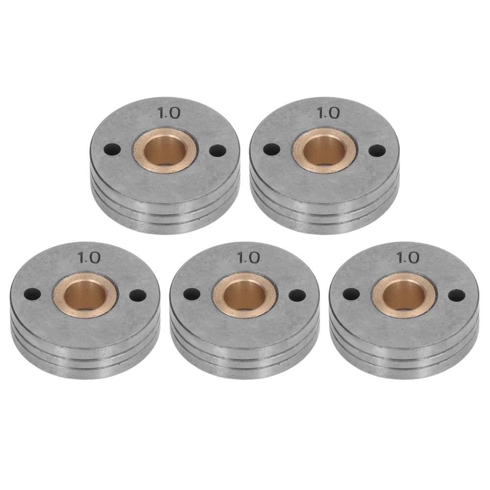 5PCS Wire Feeder Wheel Bearing Steel Double Drive Welding Wire Guide Rollers 0.8‑1.0mm Groove