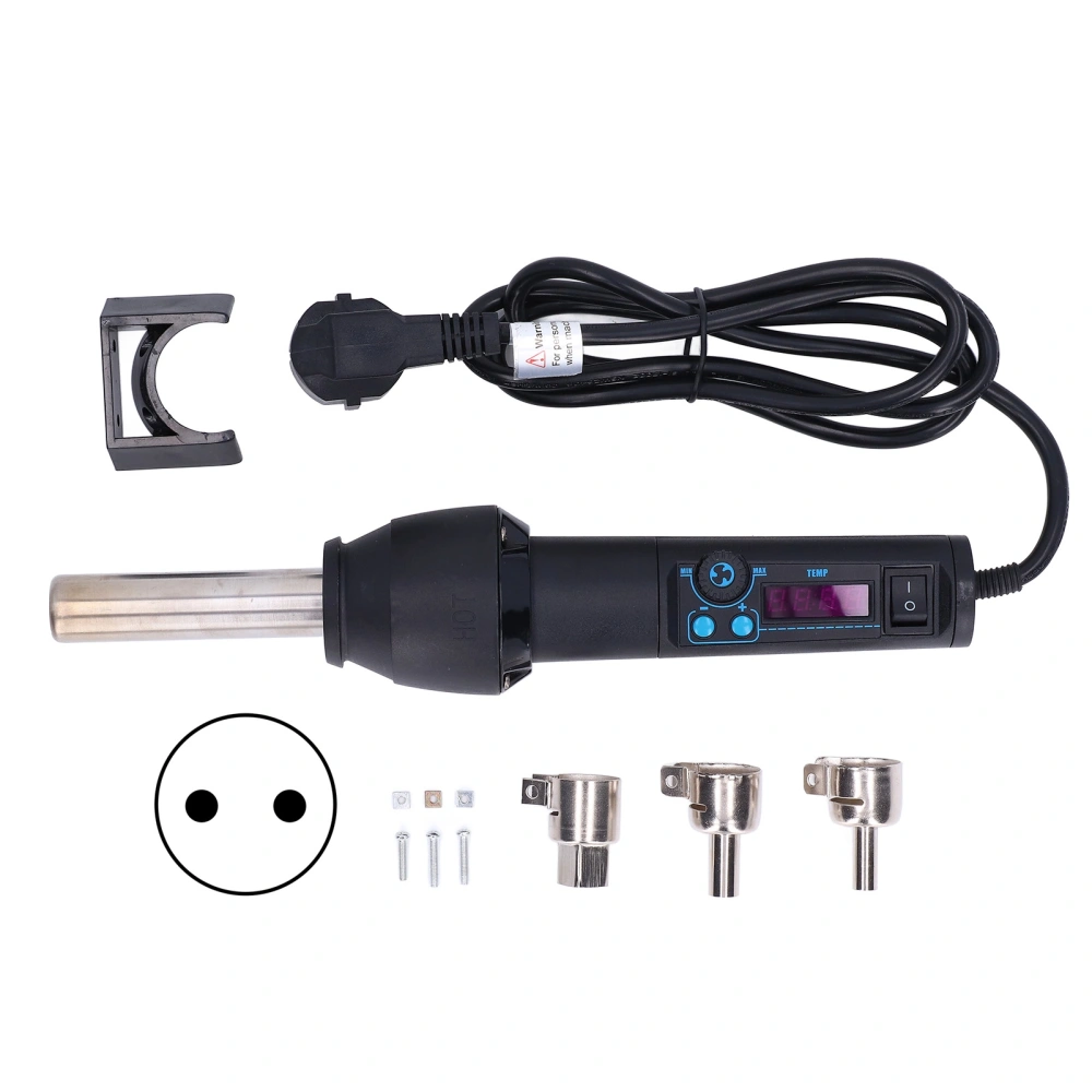 700W Portable Blower Hot Air Gun Adjustable Electronic Heat Gun Nozzle Kit 120L/min MaximumEU Plug 220V