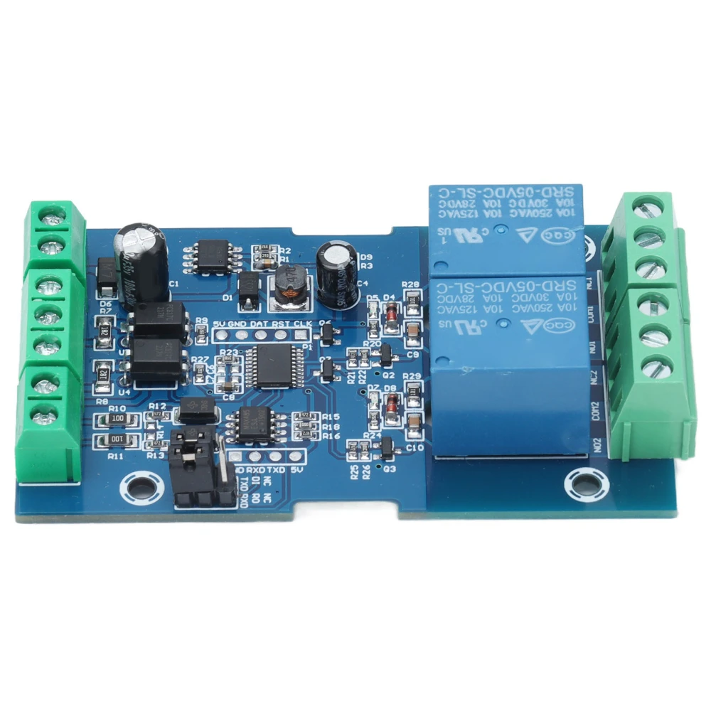 Relay Module DC 7‑24V RS485/TTL Input Output with Anti Reverse Connection Protection Two Relay Modules