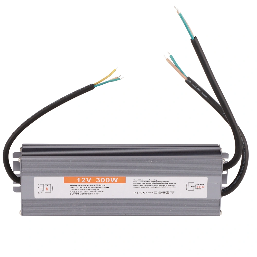 Power Supply Wired UltraThin Waterproof Switching LED Drive AC170250V (50/60HZ) 300W(DC12V )