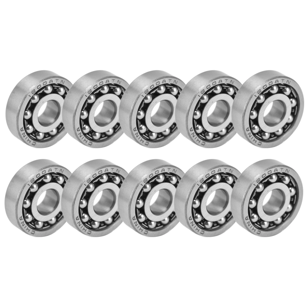 10Pcs Self Aligning Ball Bearings Double Row Radial Balls Bearing for Gearboxes Roller Skates1200