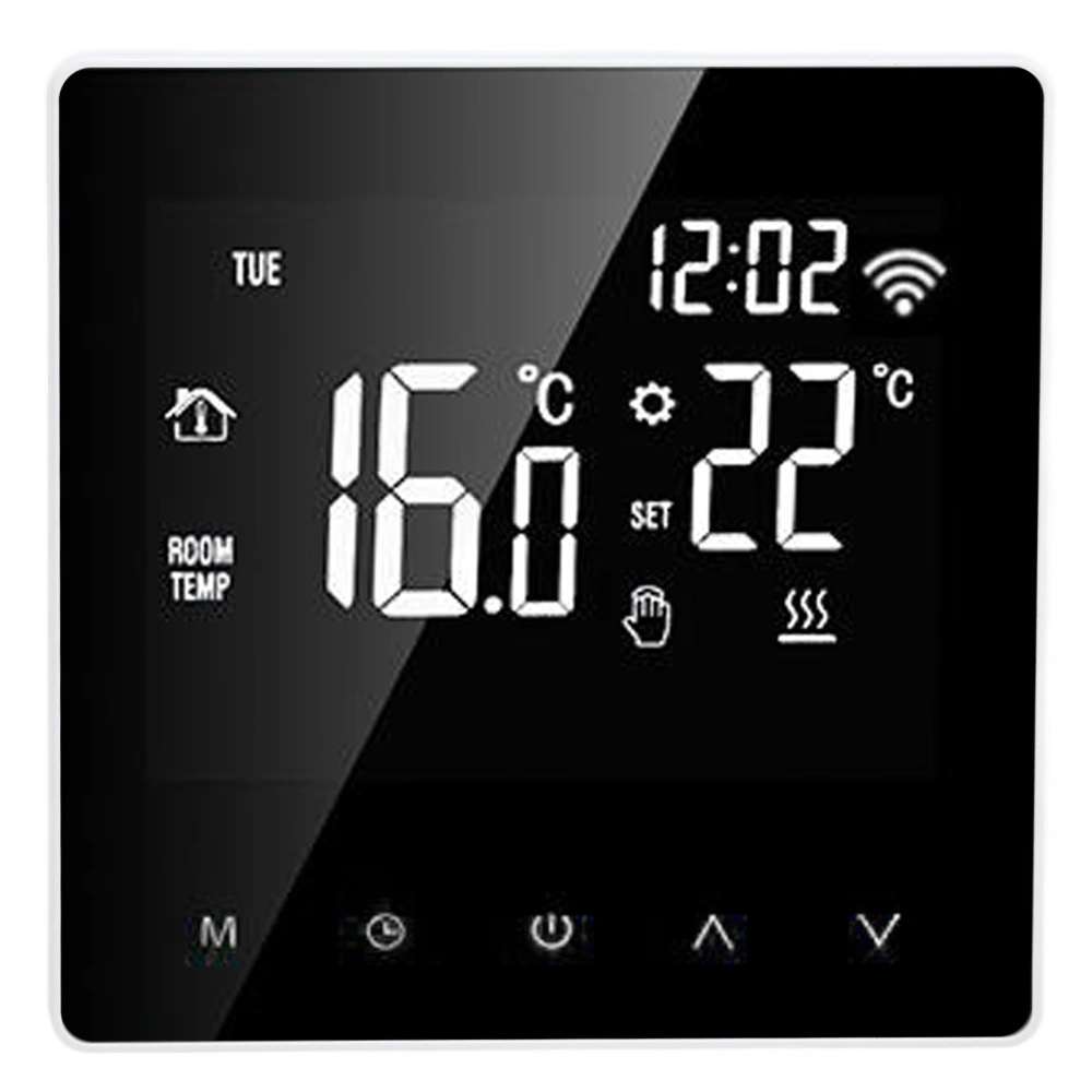 ME81H Smart WIFI LCD Thermostat Water Floor Heating Wall Boiler Electric Floor Heating Thermostat for Tuya AC230VWhite Background White Button 3A