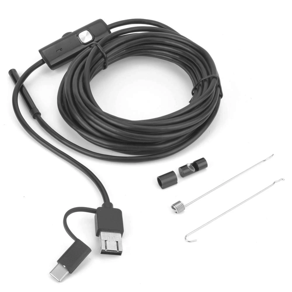 Y102 USB 3 in 1 Endoscope 5.5mm Lens 6LED 5M Cable IP67 Waterproof Borescope Inspection Camera