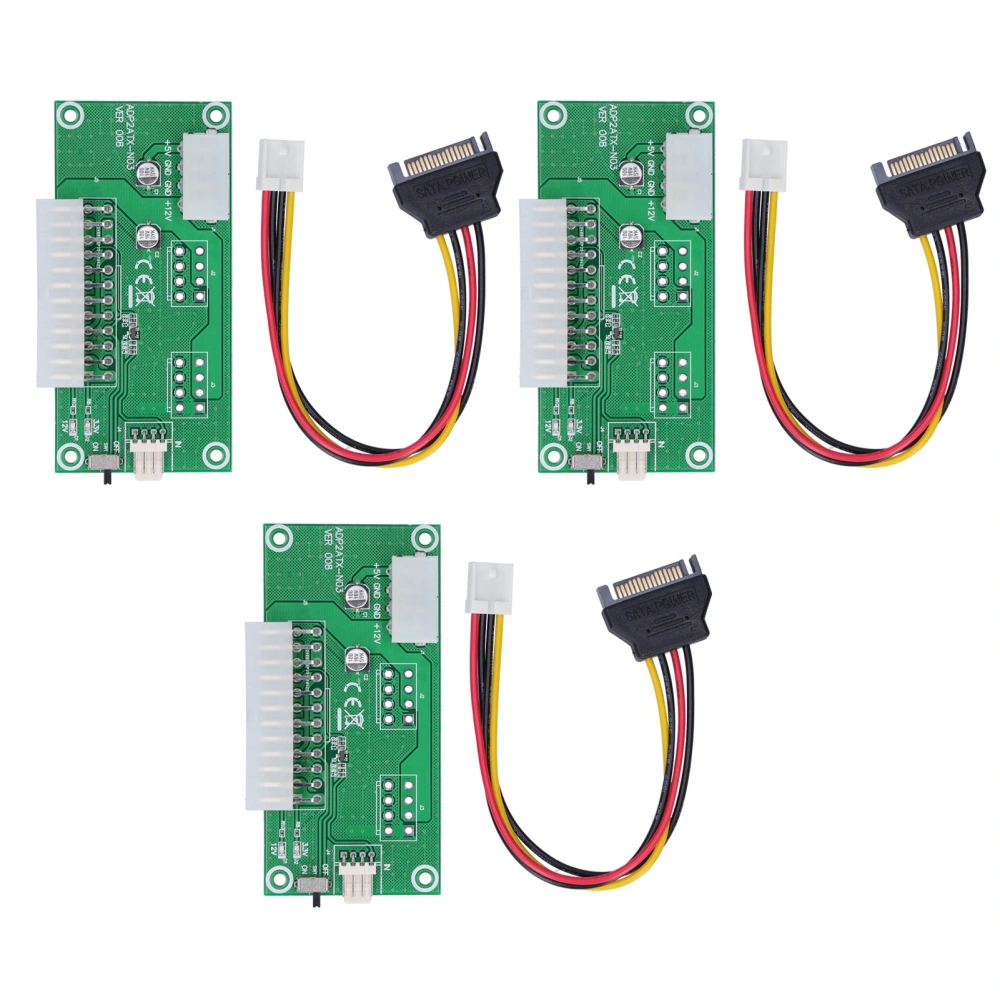 3Pcs MultiPower Synchronization Start Card with 24Pin Connection Line Computer Adapter