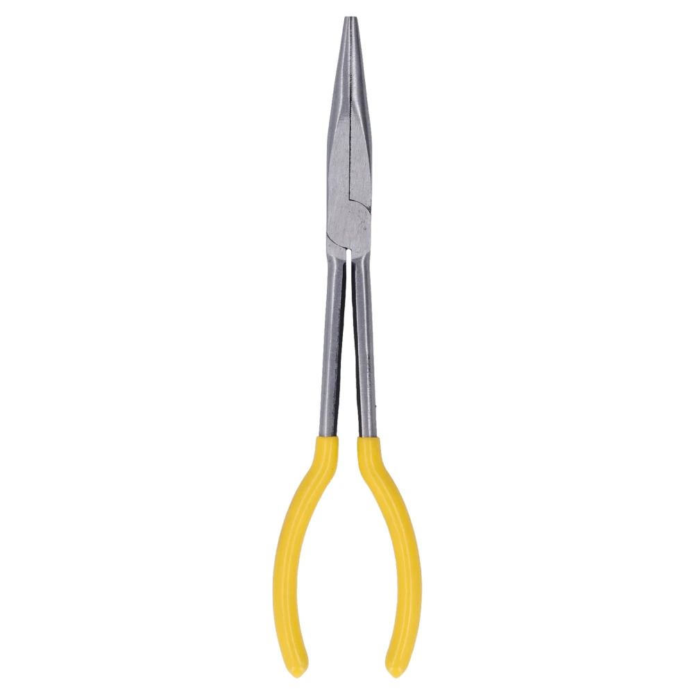 Long Reach Plier 45# Steel Long Needle Nose Pliers Cable Wire Cutter for Repairing 11in LengthStraight