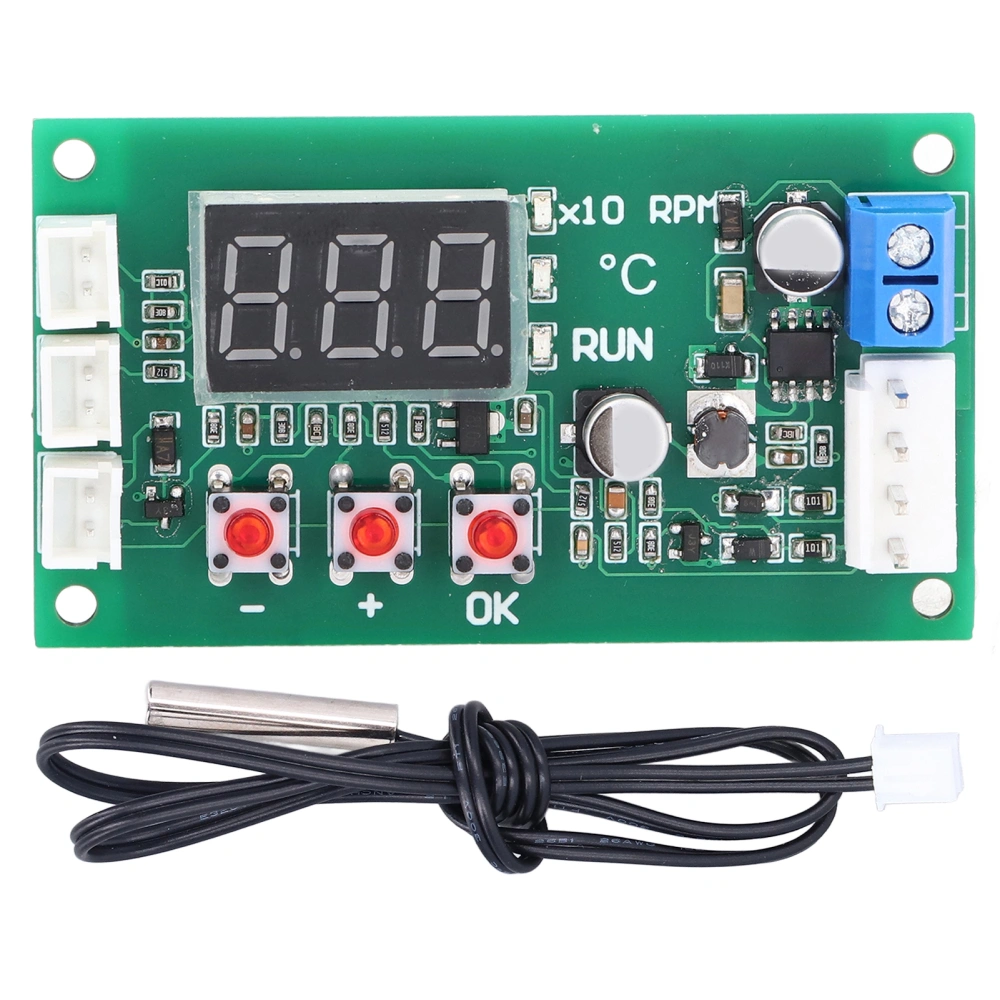 Fan Temperature Control Governor Digital 4 Wire PWM Temp Module Support for EBM EC 5A DC12‑48V