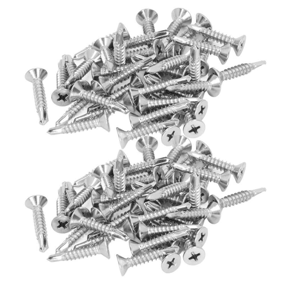 150Pcs Self Drilling Screw 304 Stainless Steel Cross Countersunk Screws for Industry Home M4.2-18