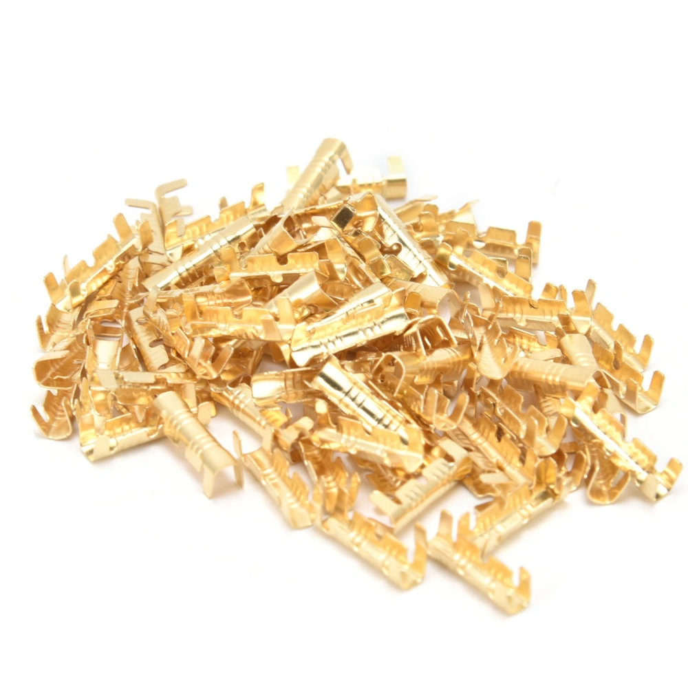 100Pcs UShaped Wiring Terminal Brass Gold Docking Connector Quick Wiring Terminals