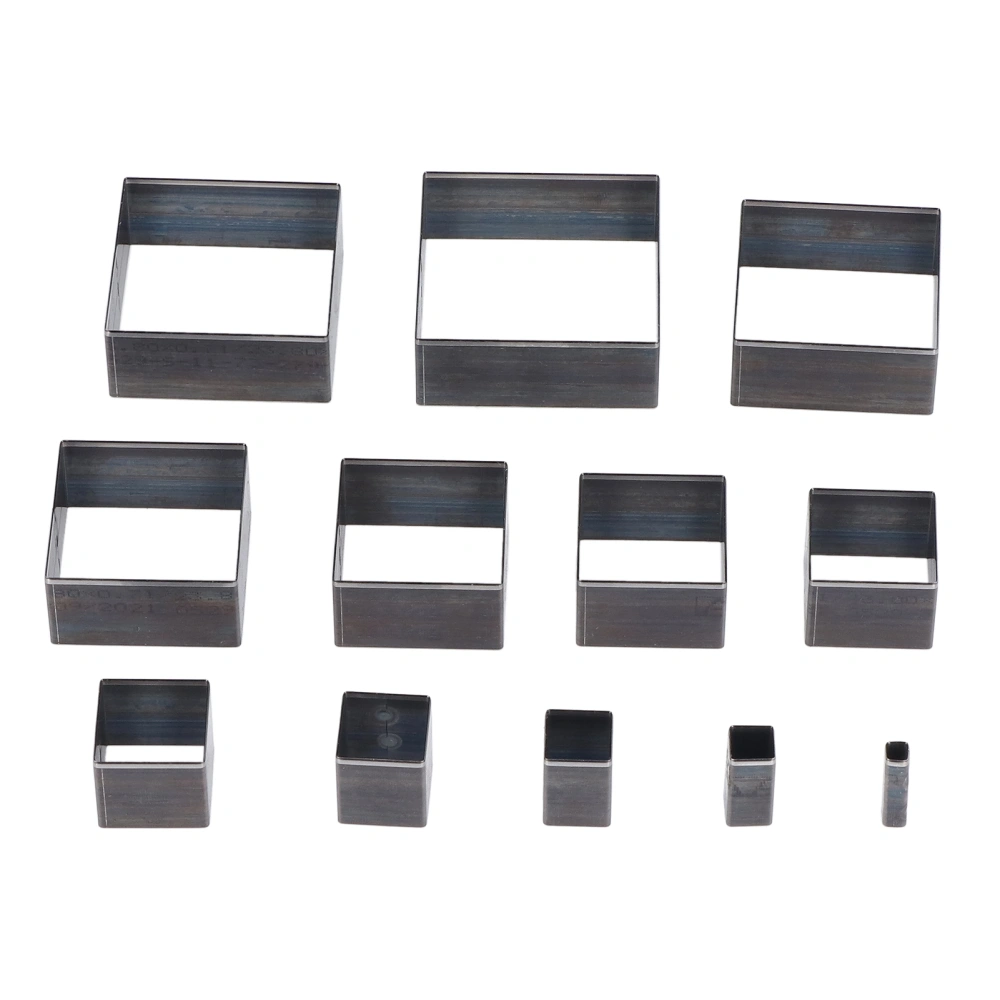 12Pcs Squares Leather Cutting Mold Alloy Steel Die Punch Cutter for Fabric Clay Rubber 5‑60mm