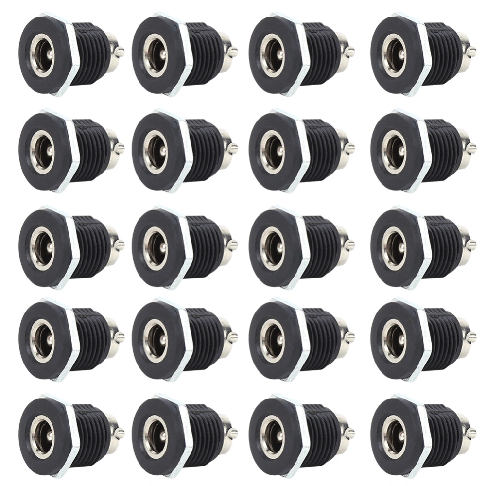 20Pcs Power Supply Female Jack Socket Panel Mount Plug Connector DC‑022D 5A Electrical Supplies