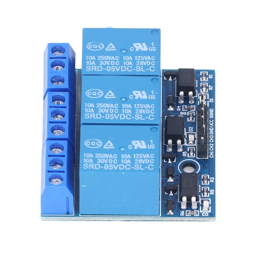 3 Channel Relay Module High Voltage Relay Board with Isolated Optocoupler High Low Level Trigger5V (3.3V Compatible) 3V-7V Trigger