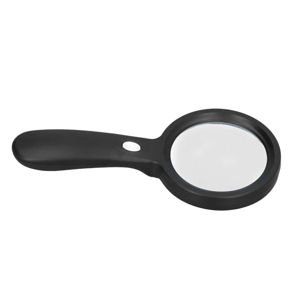 LED Magnifying Glass Black Round 10x Hand Held Magnifier with Light for Office School Outdoor Home