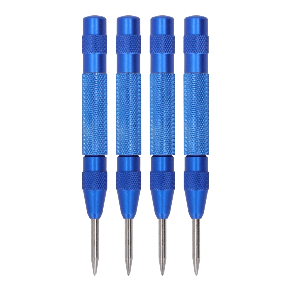 4Pcs Center Punch Automatic High Speed Steel 5in Tool Set Kit for Installation Maintenance Blue