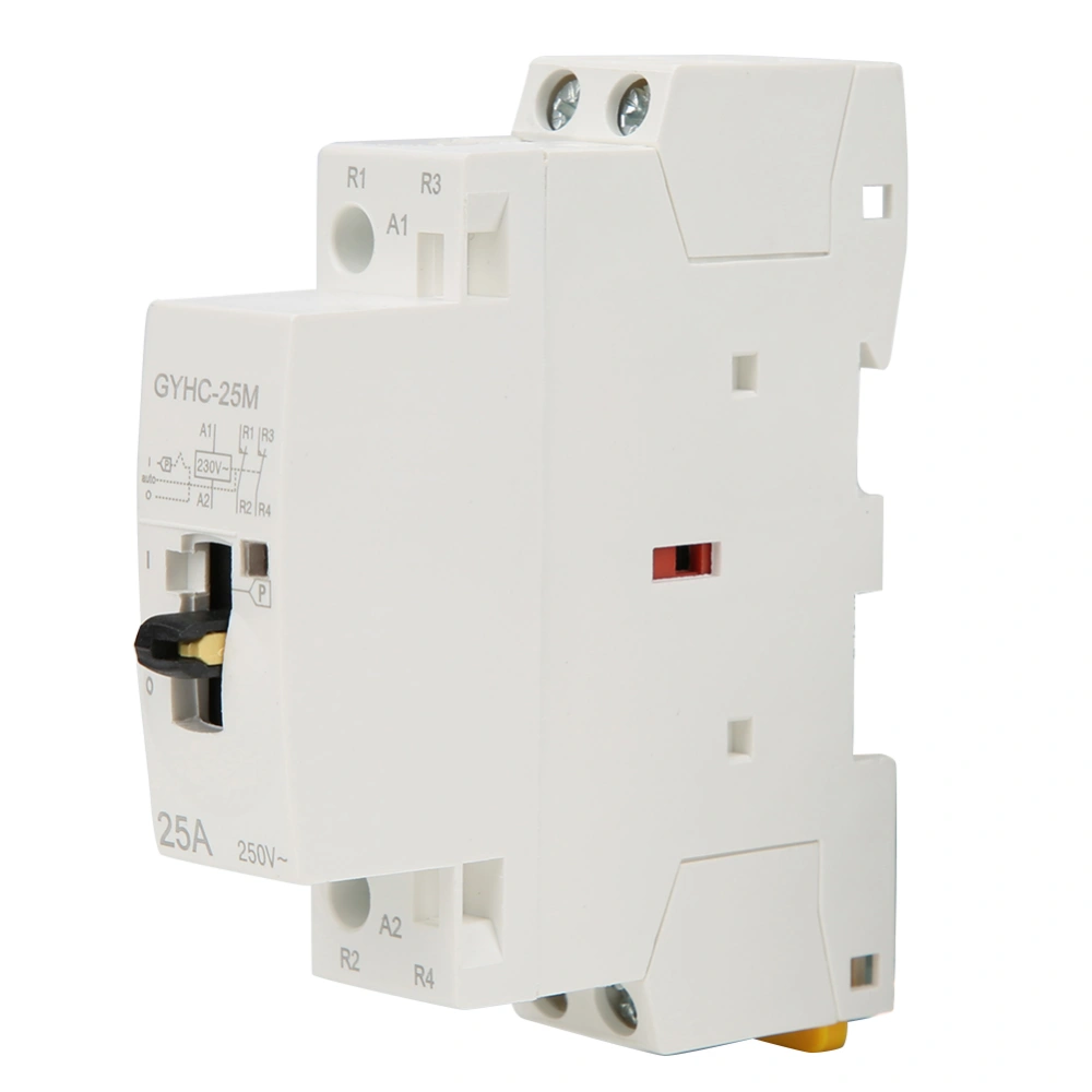 2P 25A 50Hz DIN Rail Household AC Contactor with Manual Control Switch