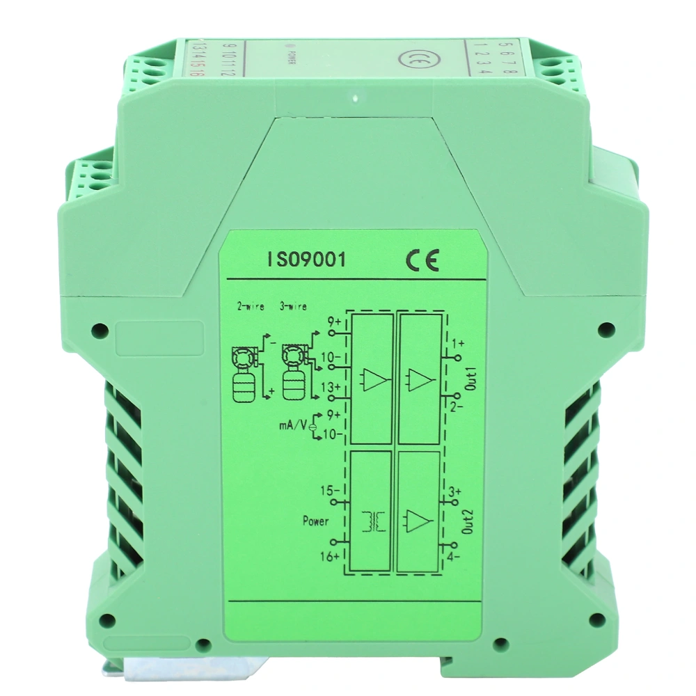 DC Signal Isolator Current Voltage Transmitter DIN Rail Mount 1‑in 2‑out 0‑10V to 4‑20mA GLG