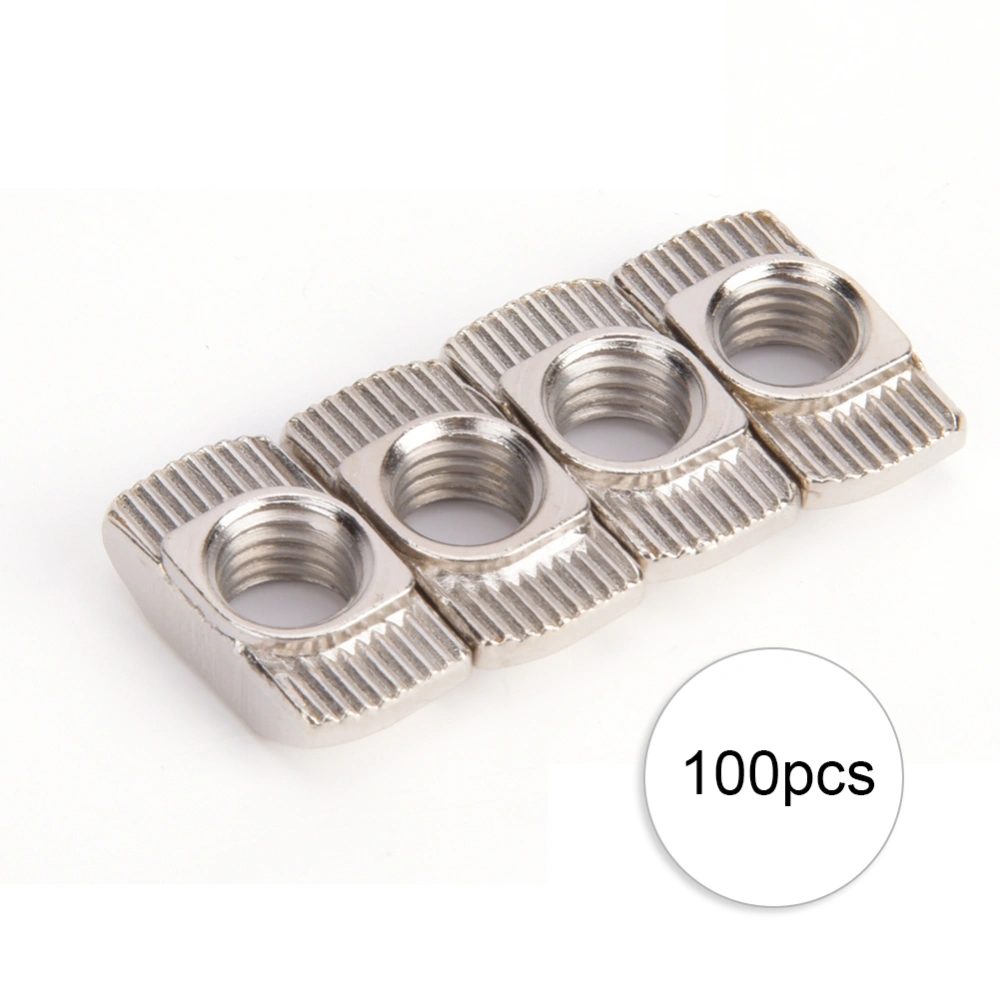 100Pcs T slot Nut Nickel Plating Carbon Steel Sliding Fasteners for Aluminium Profiles(M8 )