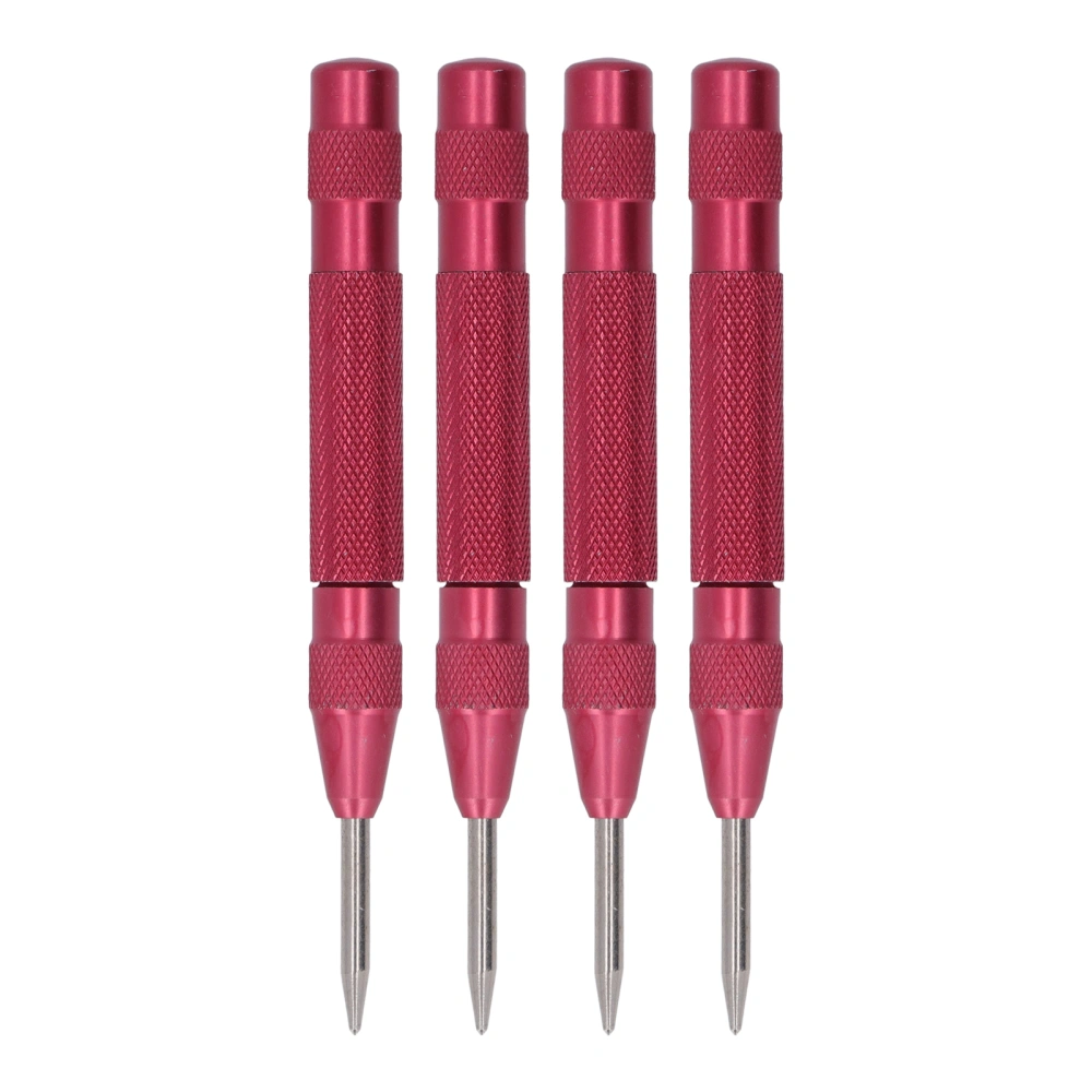 4Pcs Center Punch Automatic High Speed Steel 5in Tool Set Kit for Installation Maintenance Red